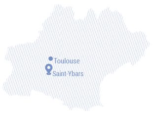 Carte de Toulouse et Saint-Ybars.