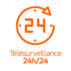 Pictogramme d'horloge symbolisant le 24H/24.