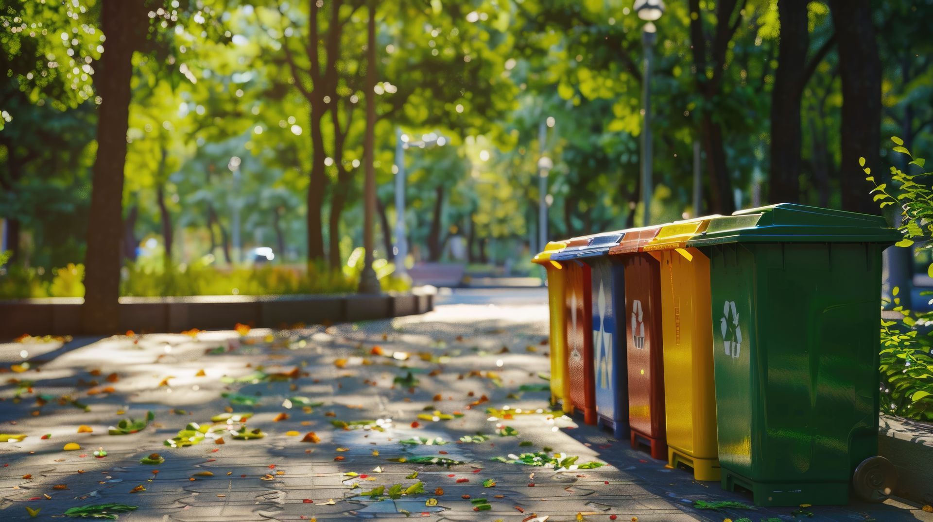 Ein grüner Saugwagen fährt eine Strasse entlang.