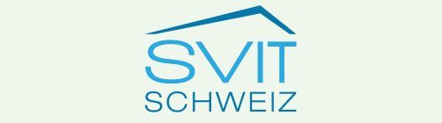Das Logo von Svit Schweiz ist ein blaues Haus mit Dach.
