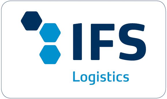 Logotipo de IFS Logistics: Hexágonos azules y