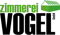 Das Logo der Zimmerei Vogel GmbH ist grün und schwarz.