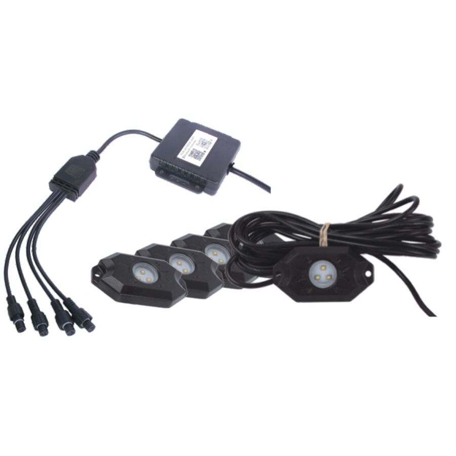 LED ljós fjöllita 4 í setti bluetooth