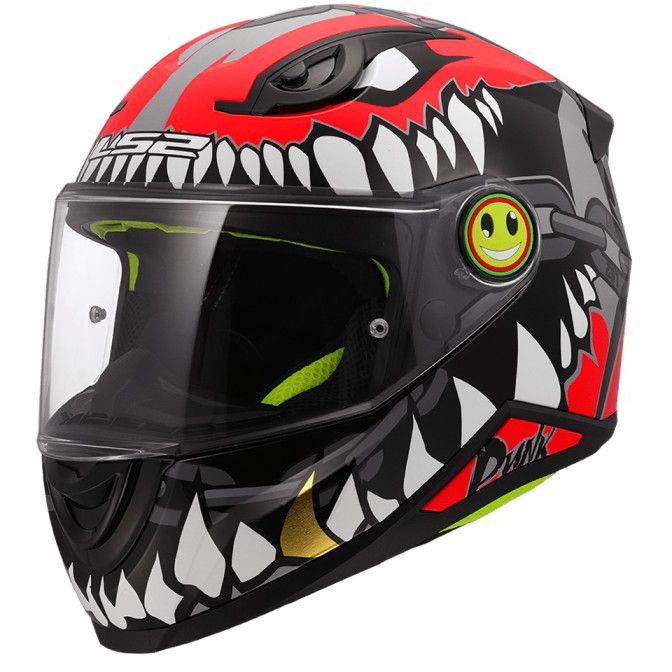 LS2 barnahjálmur lokaður rauður