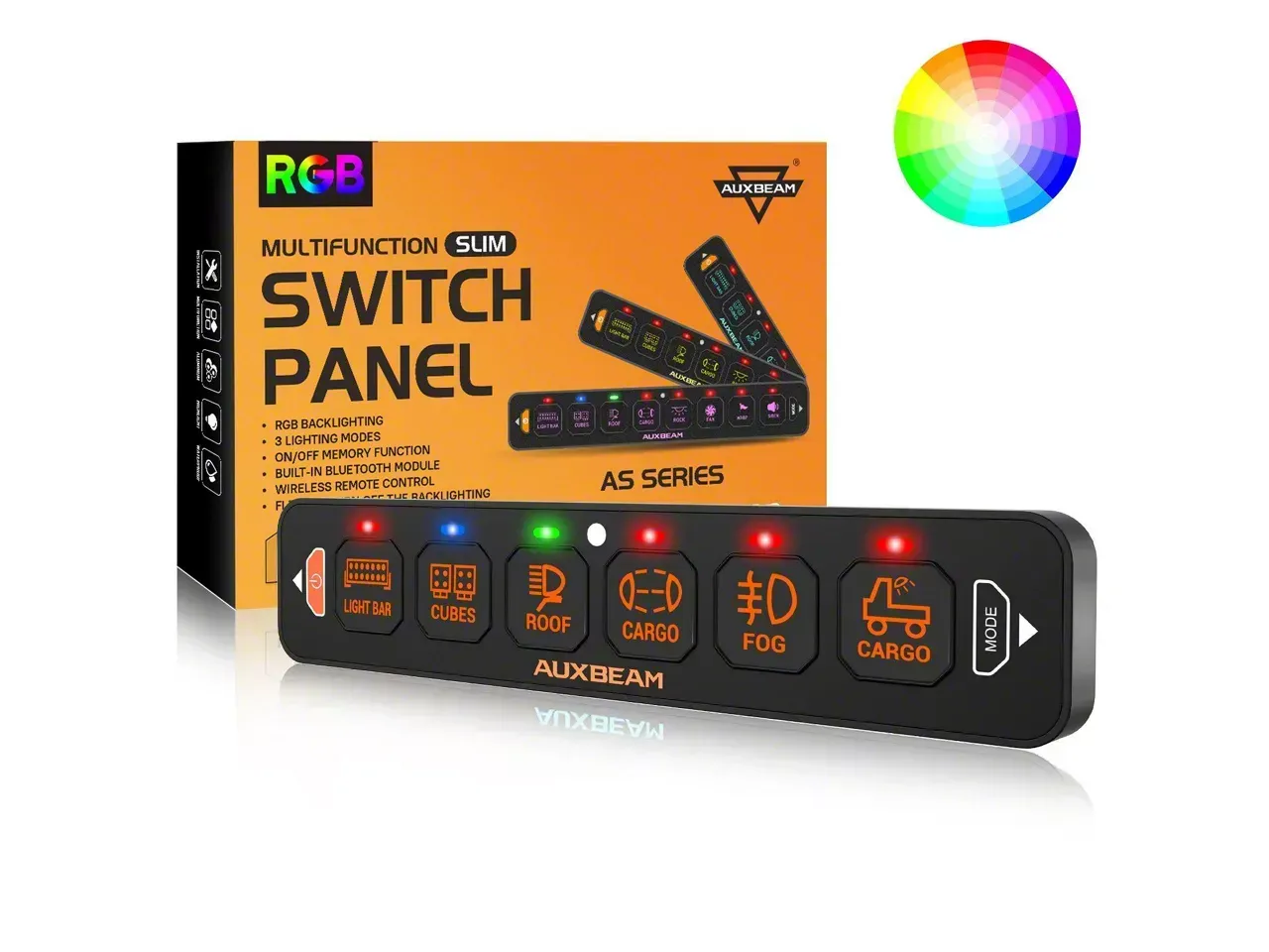 Auxbeam rofaborð 6 rofa slim