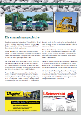 Broschüre von Josef Reters und Söhne GmbH