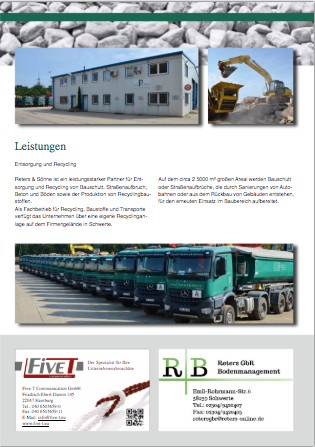 Broschüre von Josef Reters und Söhne GmbH