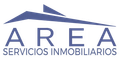 Logo de AREA Servicios Inmobiliarios en azul y gris, con un &iacute;cono de techo estilizado