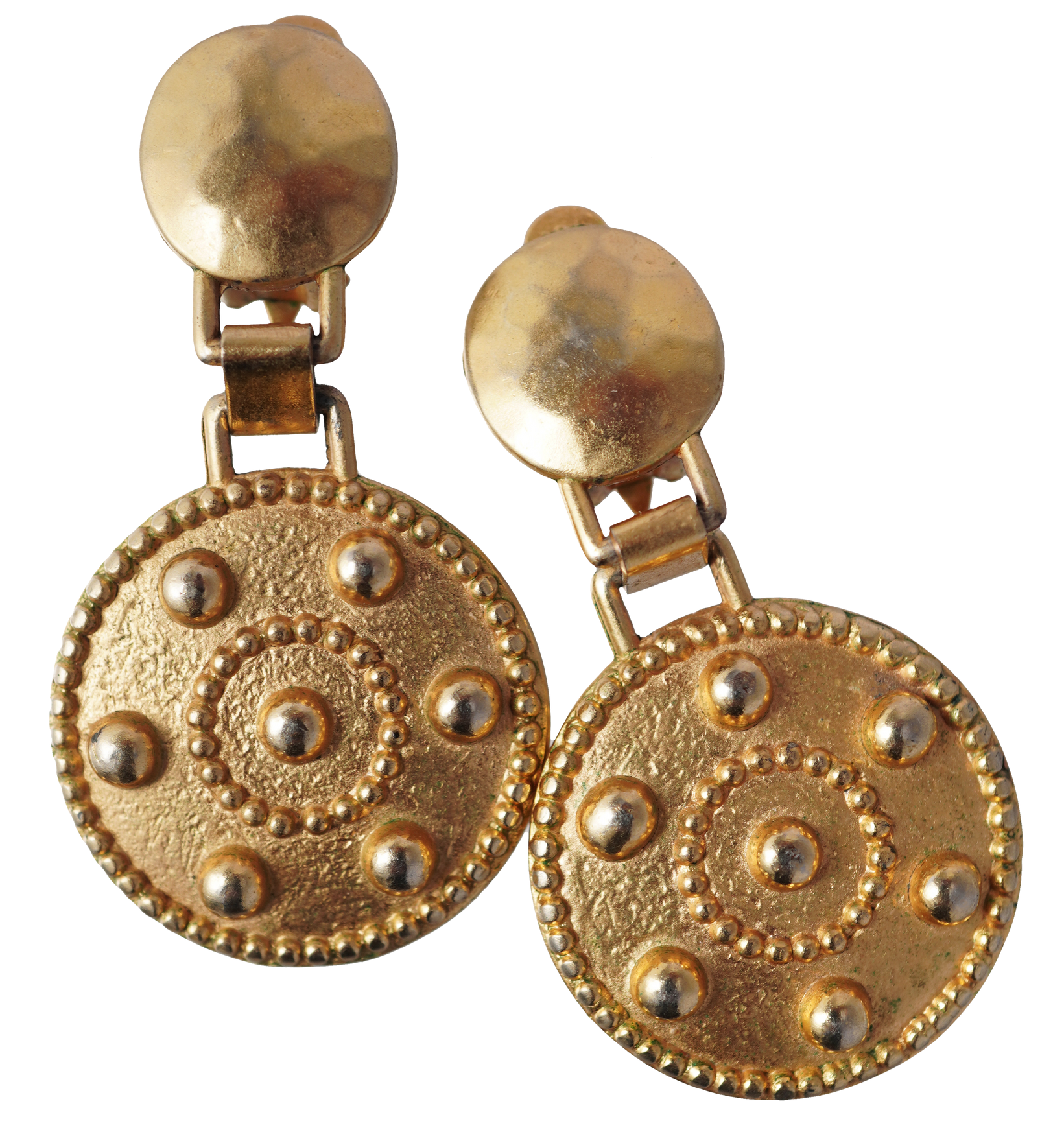 Deux boucles d'oreilles anciennes en or
