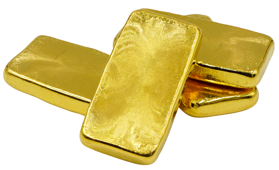 Lingots d'or en tas