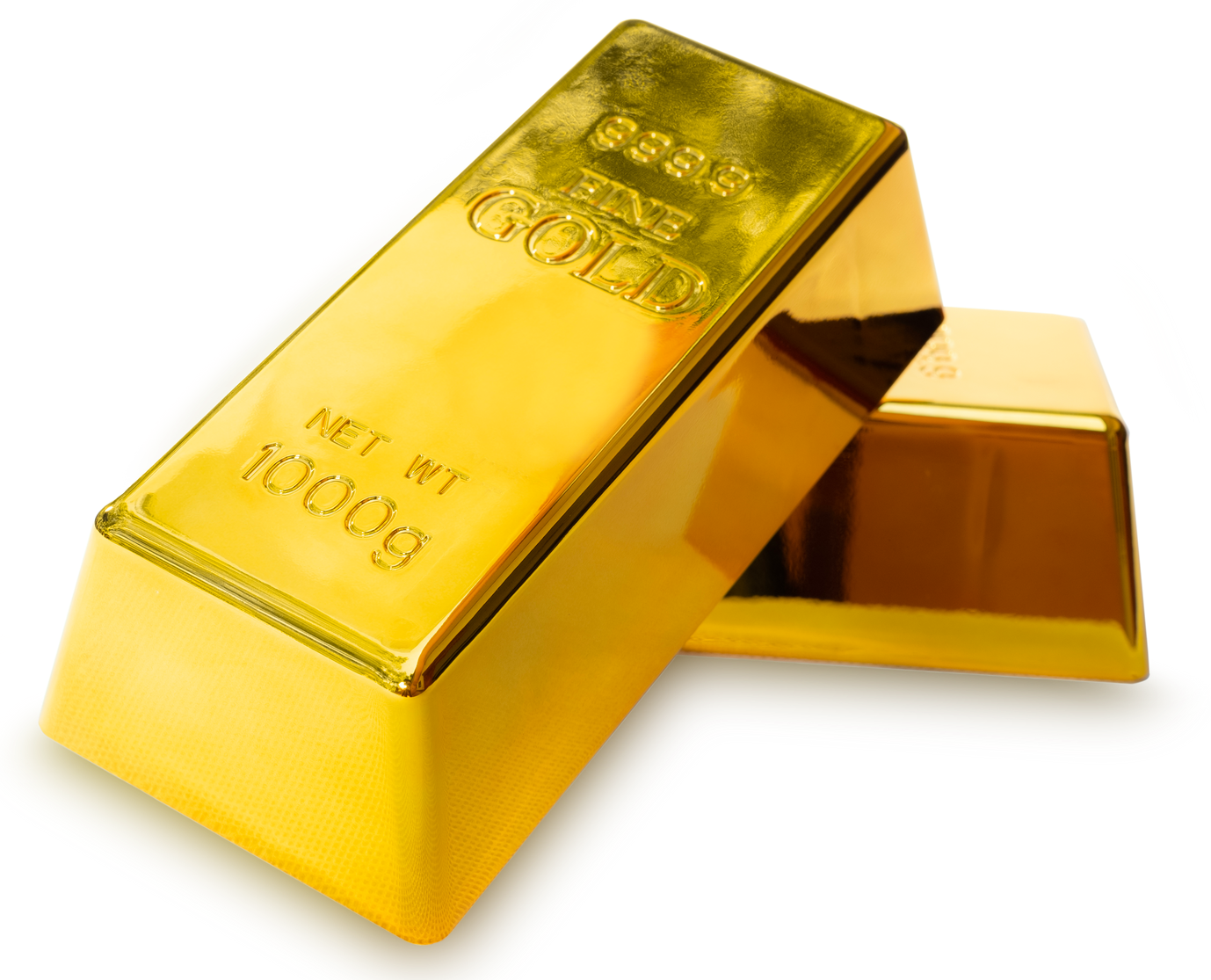 Deux lingots d'or de 1000 g