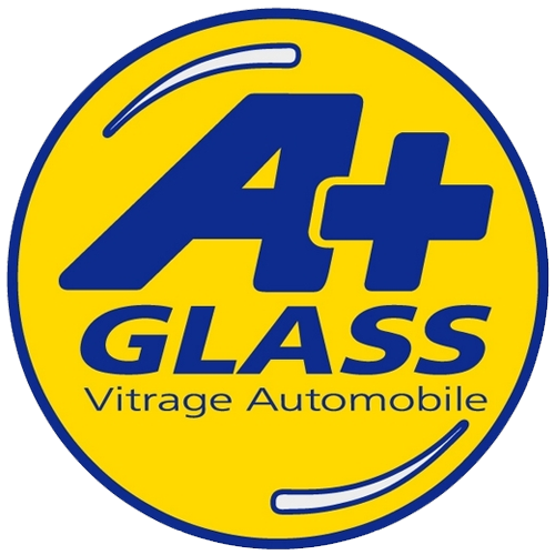 Logo A+ Glass jaune et bleu