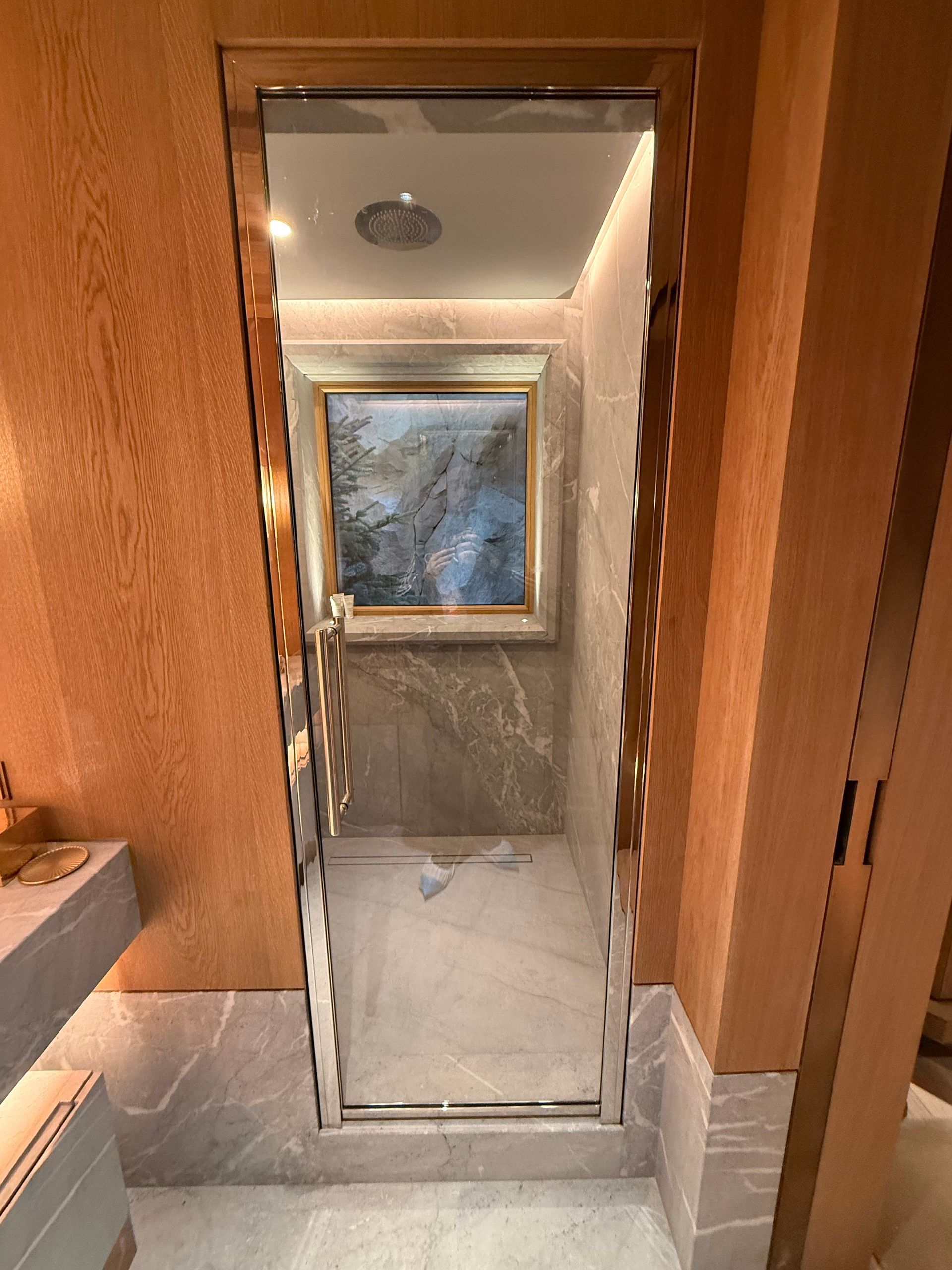 Porte de cabine de douche en Inox poli miroir