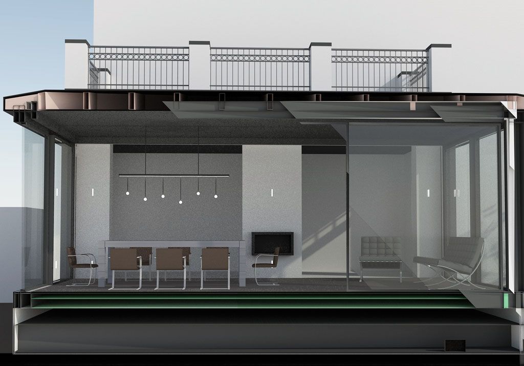 Ein computergeneriertes Bild eines Hauses mit Balkon