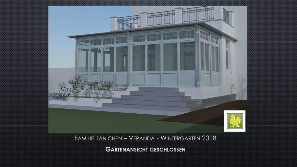 Eine Zeichnung eines Hauses mit der Jahreszahl 2012 auf der Unterseite