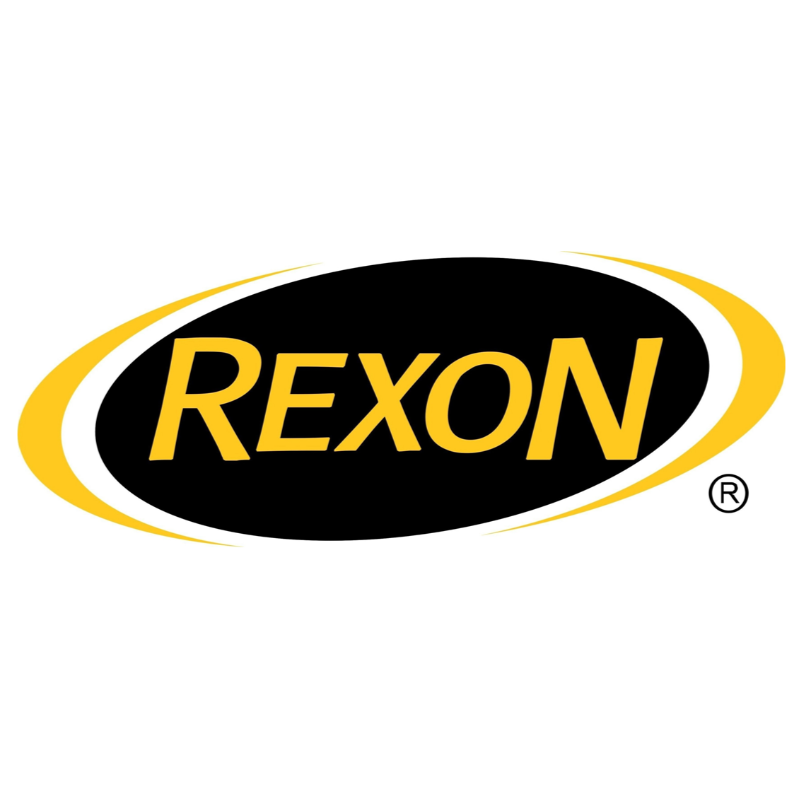 Logotipo de Rexon: Texto amarillo en negrita