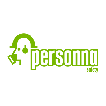 Logotipo verde: persona estilizada con equipo de seguridad junto a la palabra
