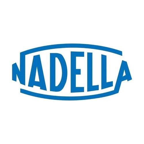 Logotipo de Nadella azul dentro de un marco rectangular redondeado; fondo blanco.