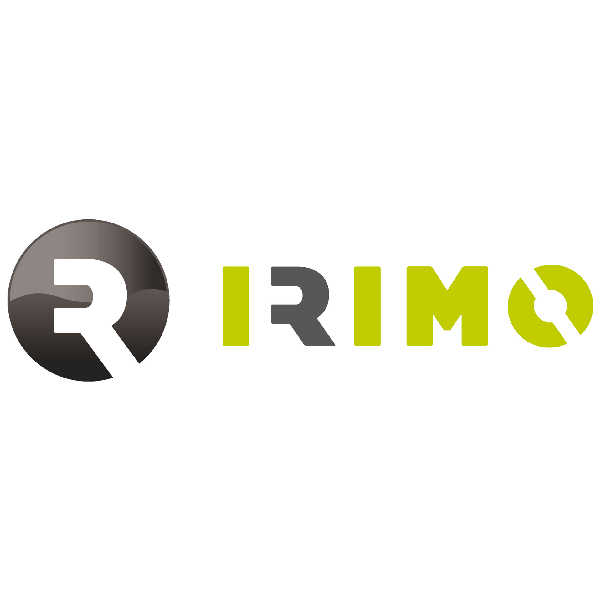 Logotipo de herramientas IRIMO con una paleta de colores gris y verde. La
