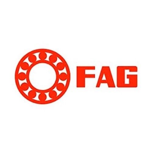 Logotipo de FAG en rojo: un gráfico de un rodamiento de bolas junto a las letras