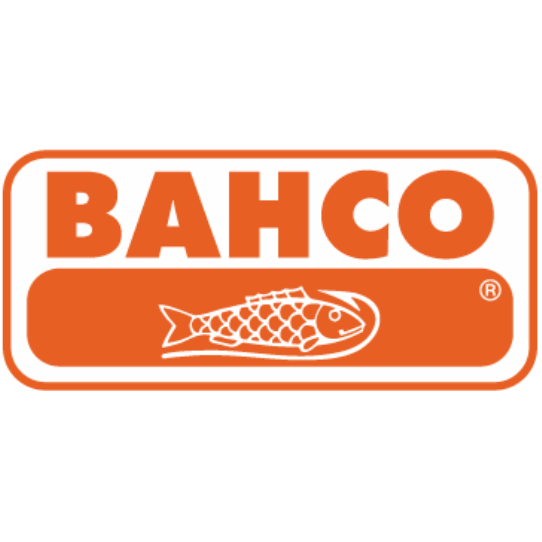 Logotipo de Bahco: forma rectangular naranja con