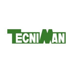 Logotipo de TECNIMAN verde y blanco; la palabra