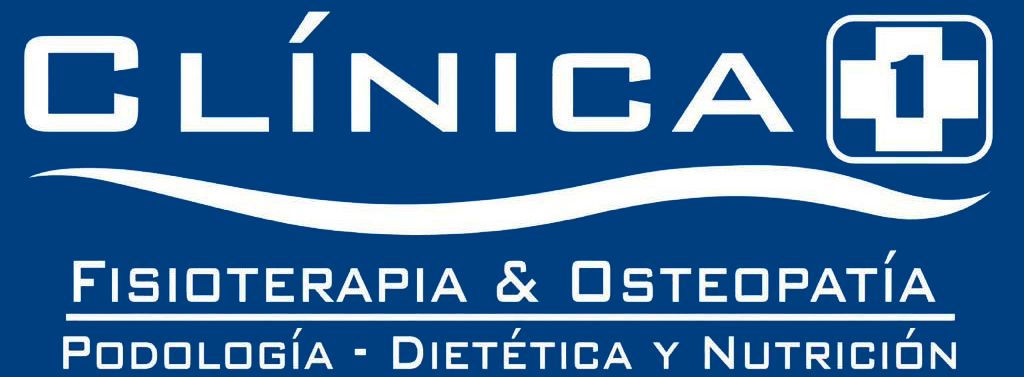 Un logotipo azul y blanco para la Clínica 1