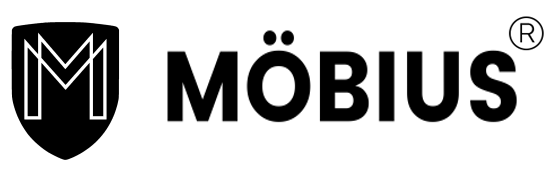 Logo noir et blanc : vers MÖBIUS.