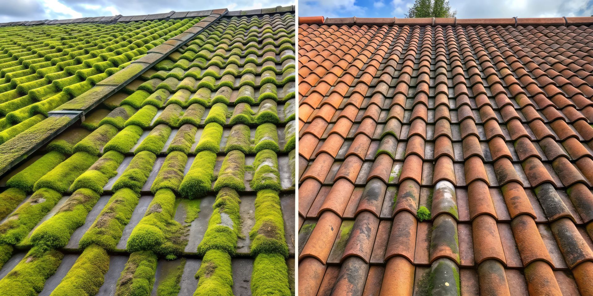 Des mousses sur les tuiles : nettoyage de la couverture
