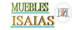 Se muestra un logotipo de Muebles Isaías sobre un fondo blanco.