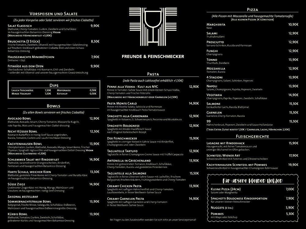 Freunde & Feinschmecker Speisekarte