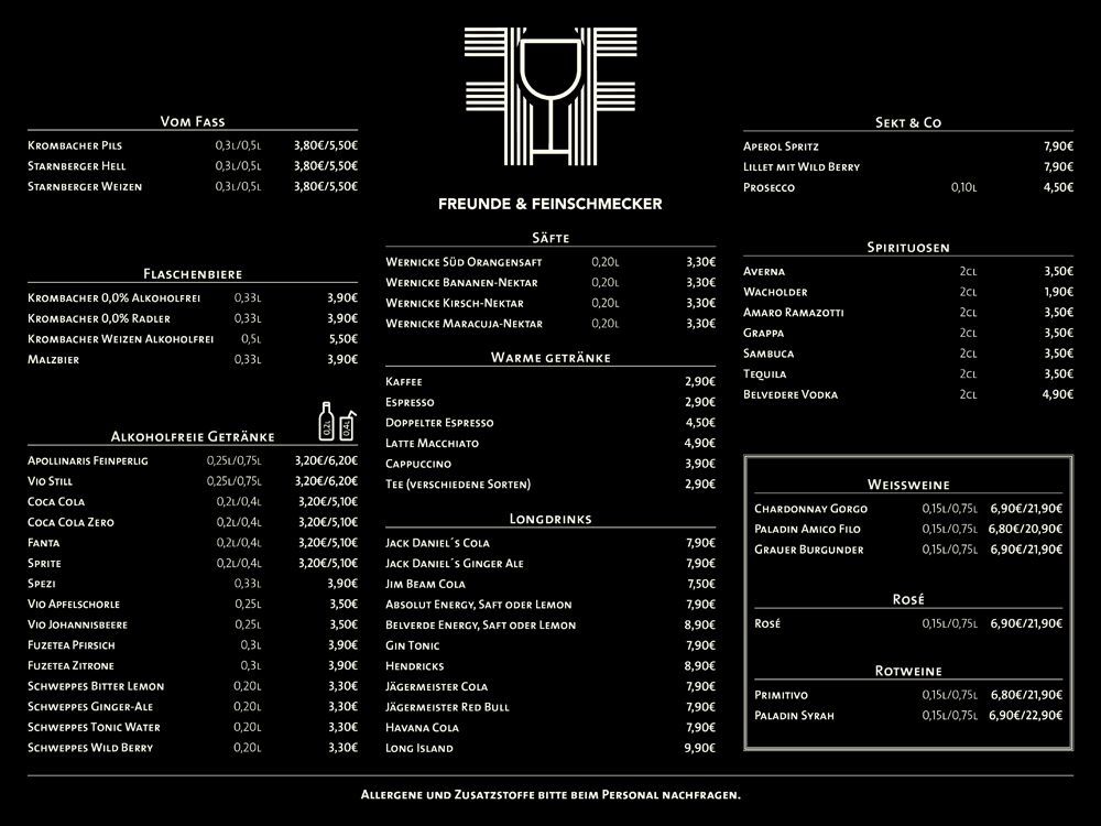 Freunde & Feinschmecker Speisekarte