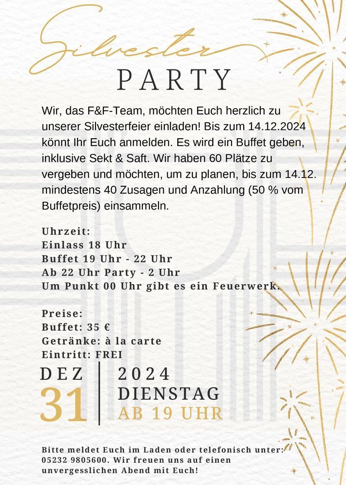 Ein Flyer für eine Silvesterparty.