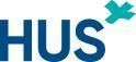 HUS logo in dark blue with a teal accent mark