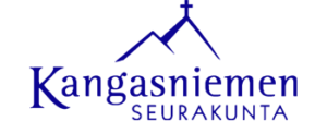 Blue Kangasnimen Surakarta logo with stylized roof and cross above the name.
