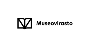 Museovirasto logo in black text with a geometric emblem on a white background