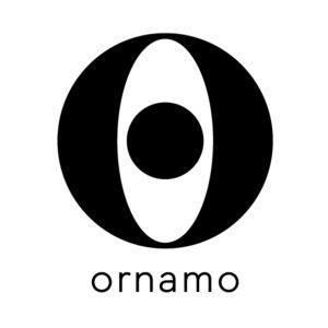 Ornamo logo: black oval symbol with a white center and lowercase “ornamo” text below