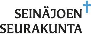 Seinäjoen Seurakunta logo in black text with a blue cross above the final letter.