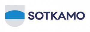 SOTKAMO logo with a blue shield-like emblem and dark blue text on a light background