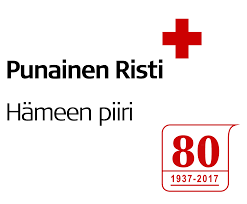 Punainen Risti Hämeen piiri -logo with red cross and 80th anniversary 1937–2017 badge