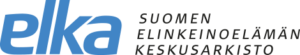 Plika logo in blue and gray with “Suomen elinkeinoelämän keskusarkisto” text