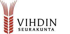 VIHDIN SEURAKUNTA logo with red stylized wheat and black text on white background