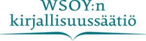 WSOY:n kirjallisuussäätiön logo valkoisella taustalla, turkoosilla tekstillä