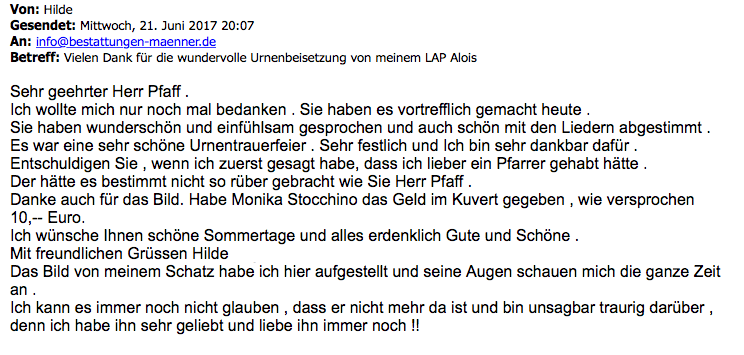Bestattungen Maenner Referenz