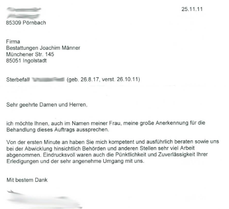 Bestattungen Maenner Referenz