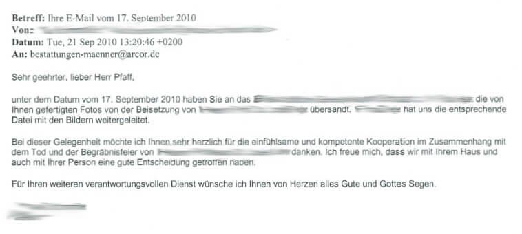 Bestattungen Maenner Referenz