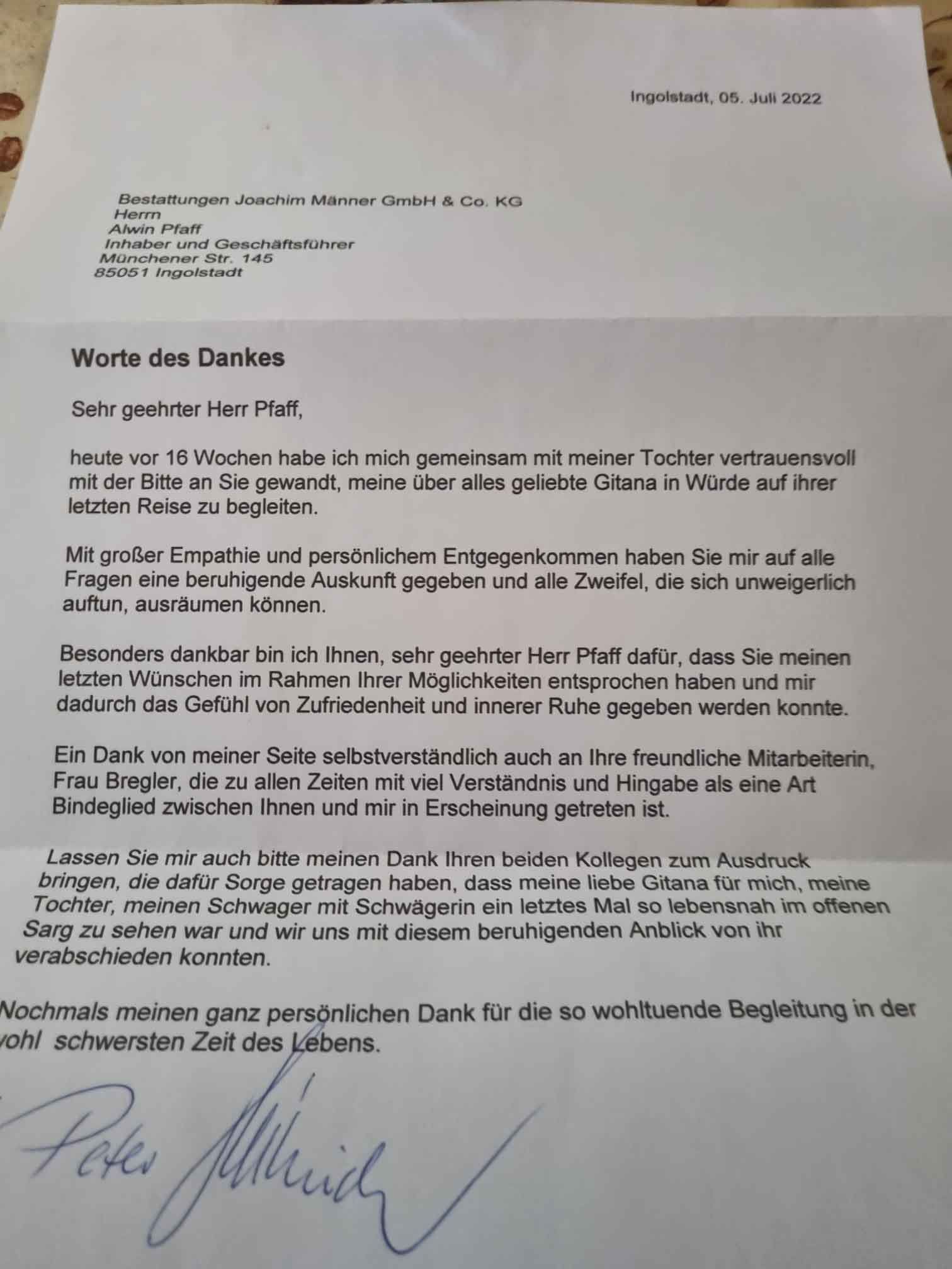 Bestattungen Maenner Referenz