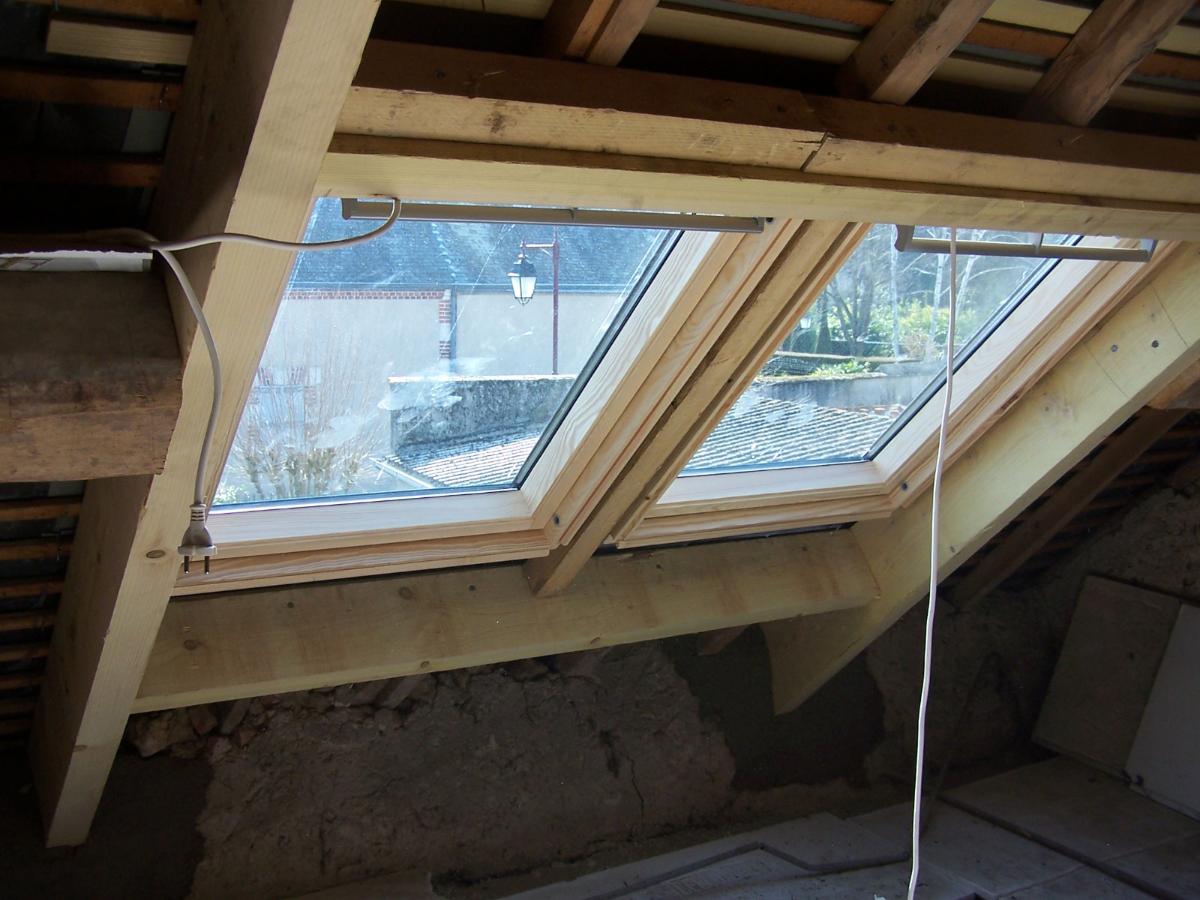 Fenêtre de toit vue de l'intérieur