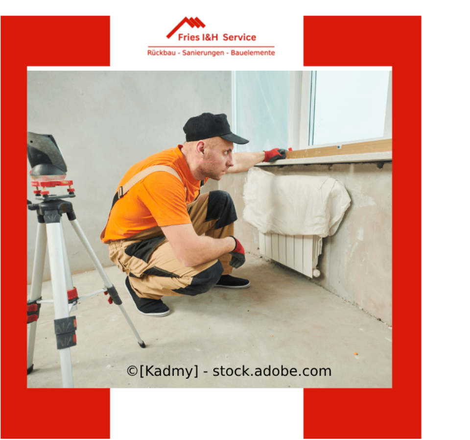 Handwerkerservice Fensterbank, zwei Handwerker