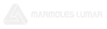 El logotipo de mármoles lumar es un triángulo blanco sobre fondo blanco.